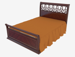 Double bed, dark finish