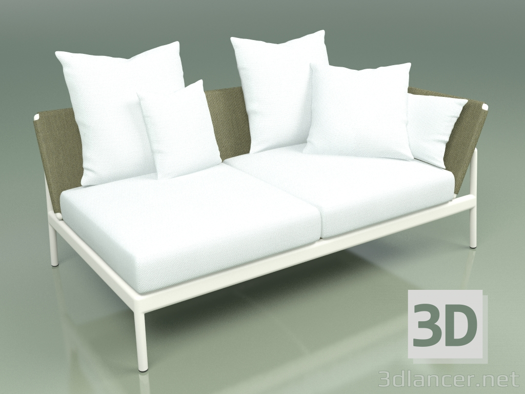 3D Modell Sofamodul links 005 (Metal Milk, Batyline Olive) - Vorschau