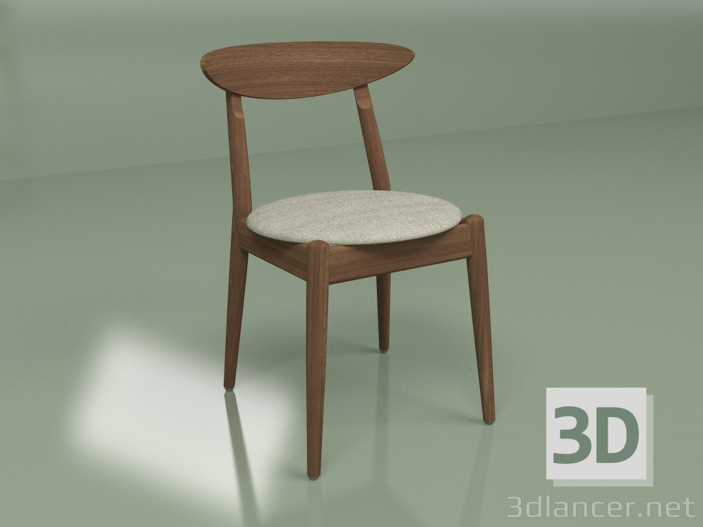 3d model Silla Louisiana1 (nogal macizo) - vista previa