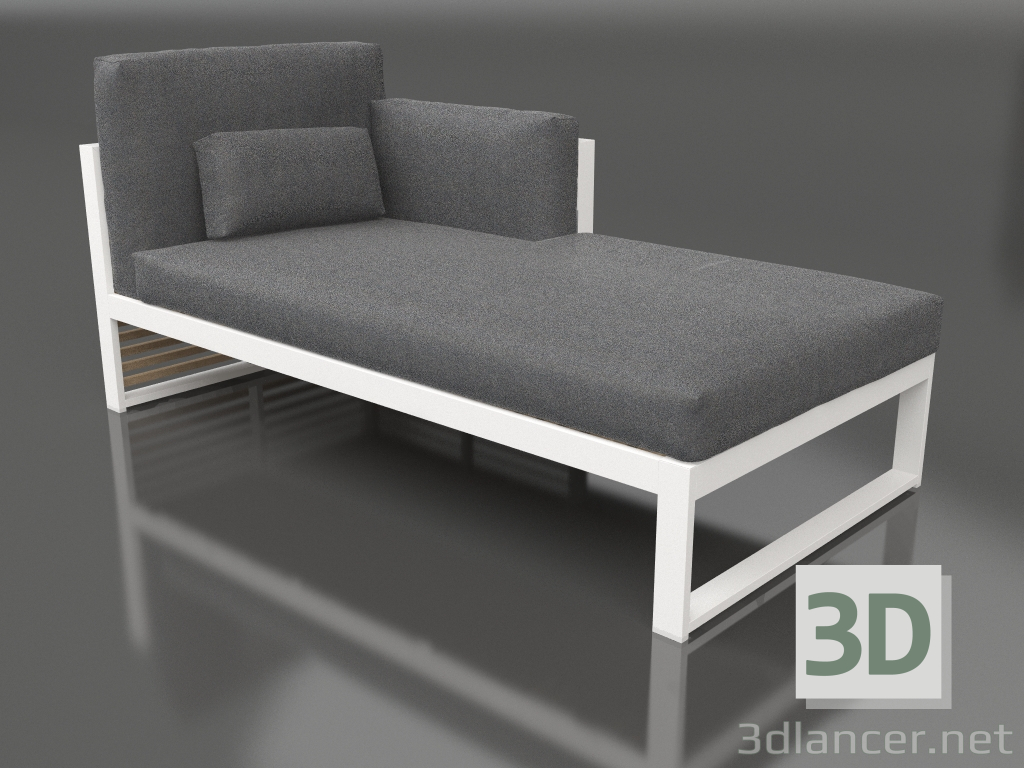 3d model Sofá modular, sección 2 derecha, respaldo alto (Blanco) - vista previa