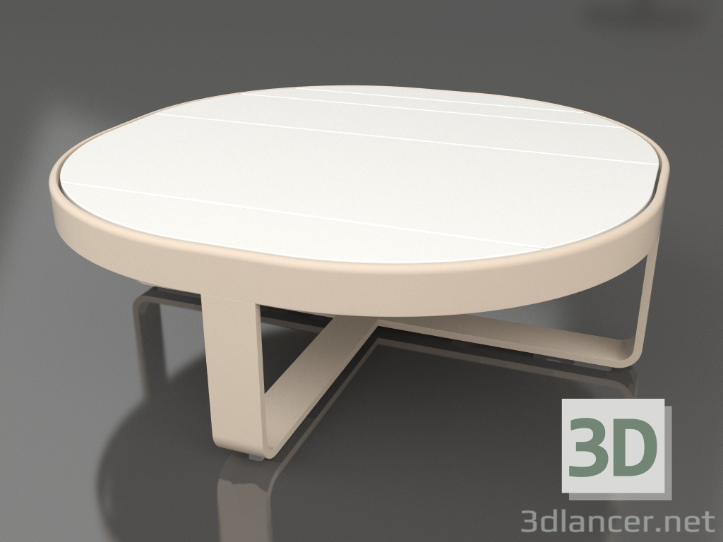 3d модель Кофейный столик круглый Ø90 (DEKTON Zenith, Sand) – превью