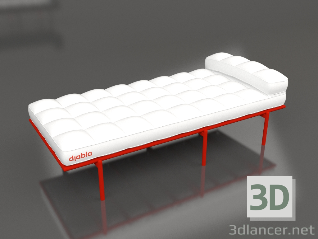 3d model Tumbona (Roja) - vista previa