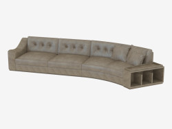 Modernes Ledersofa mit Regalen Golden Circus (439х162х83)