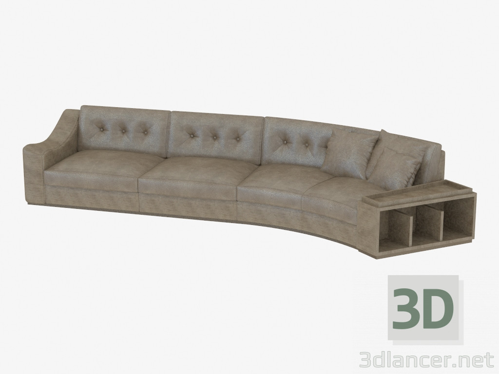 3D Modell Modernes Ledersofa mit Regalen Golden Circus (439х162х83) - Vorschau