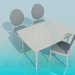 3d model Table and chairs - preview