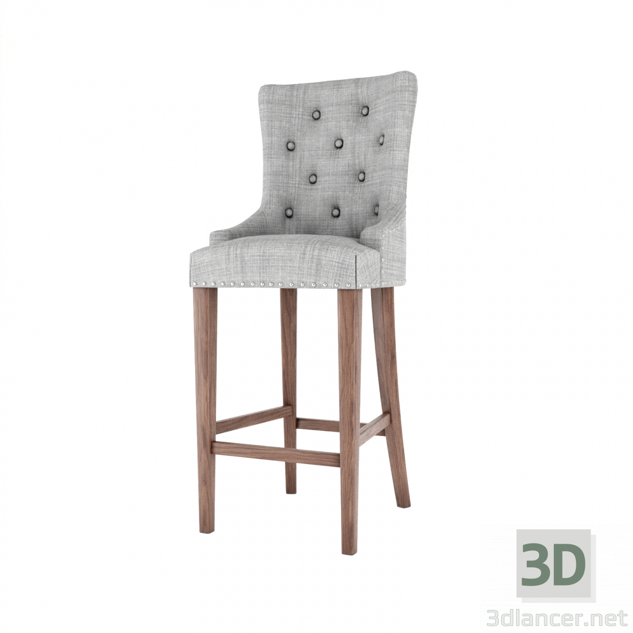 3d model Padded Bar stool - preview