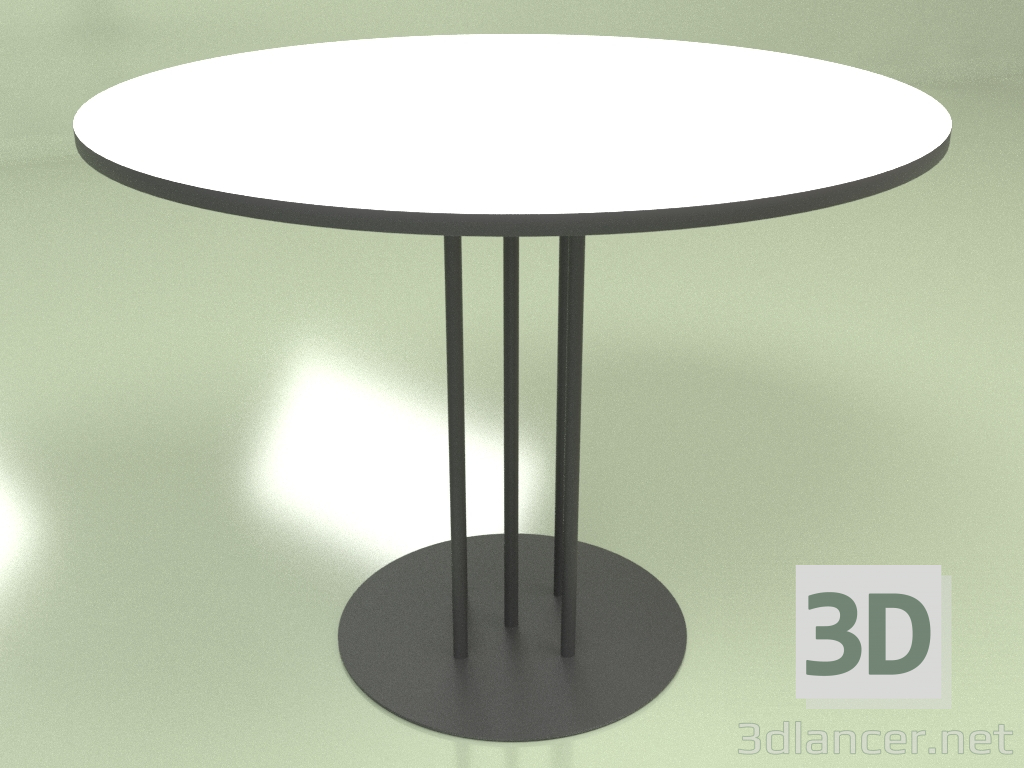 3d model Mesa de comedor redonda 4P (blanco-antracita) - vista previa