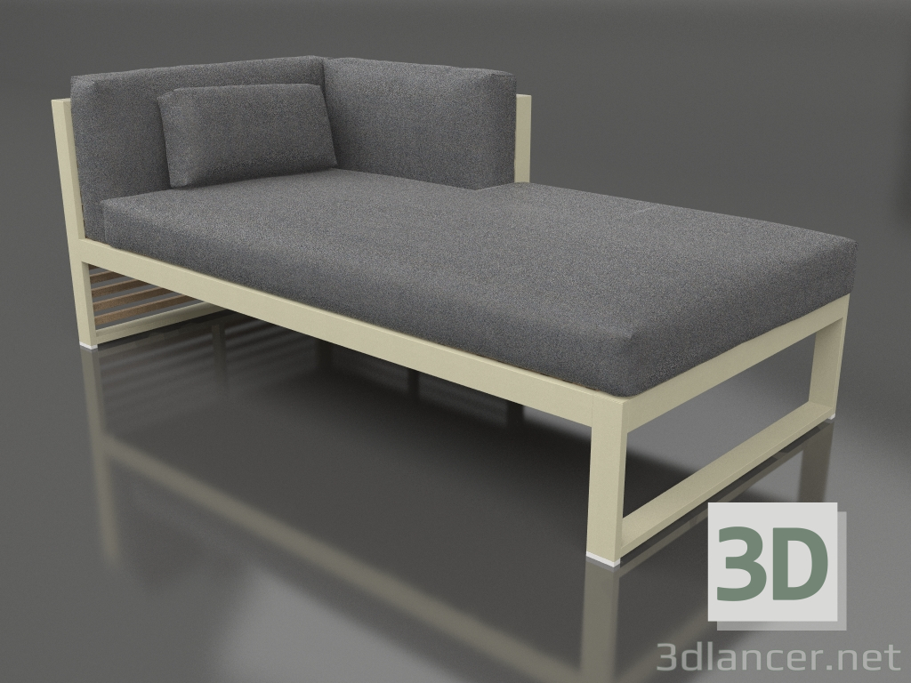 Modelo 3d Sofá modular, seção 2 direita (Ouro) - preview