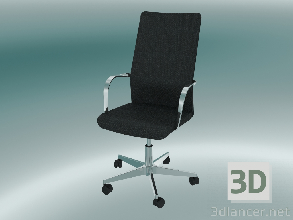 3d model Silla de cinco ruedas con respaldo alto - vista previa