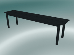 Banc en acier linéaire (170 cm, noir)