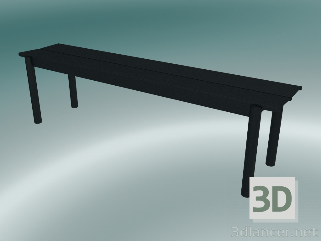 3d model Bench Linear Steel (170 cm, Black) - preview