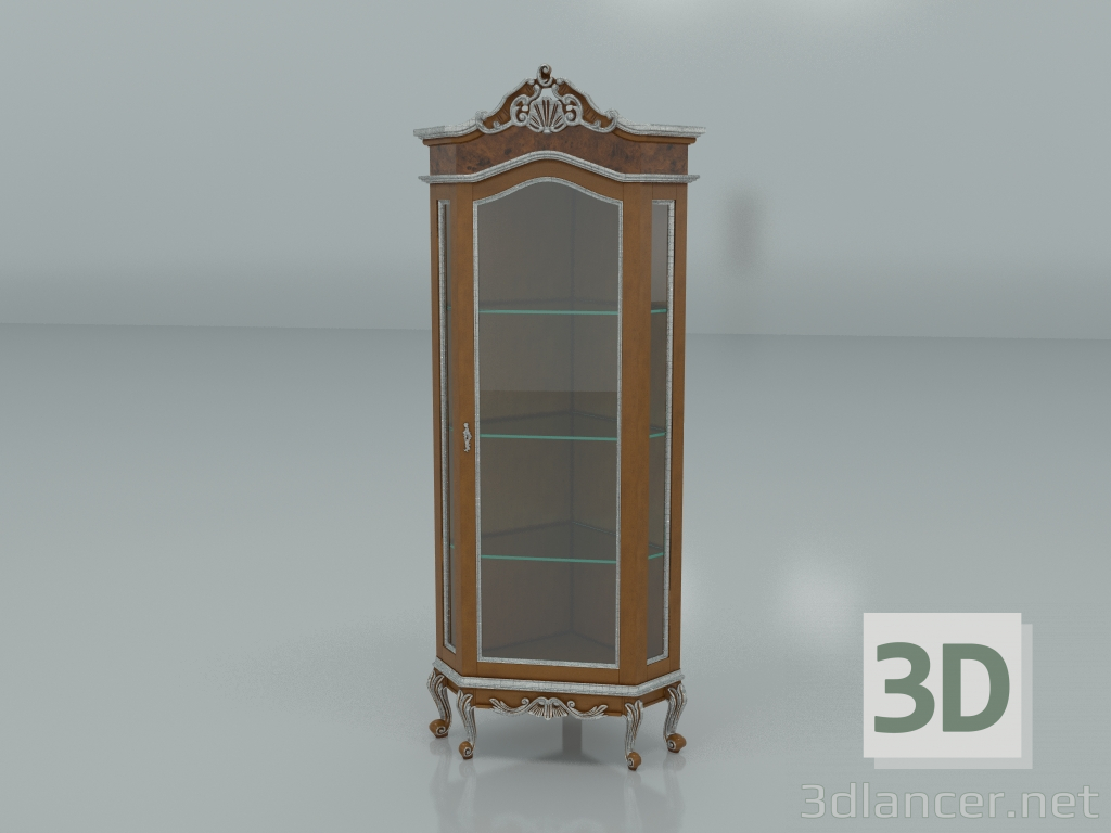 3D Modell 1-türige Eckvitrine (Art. 12125) - Vorschau