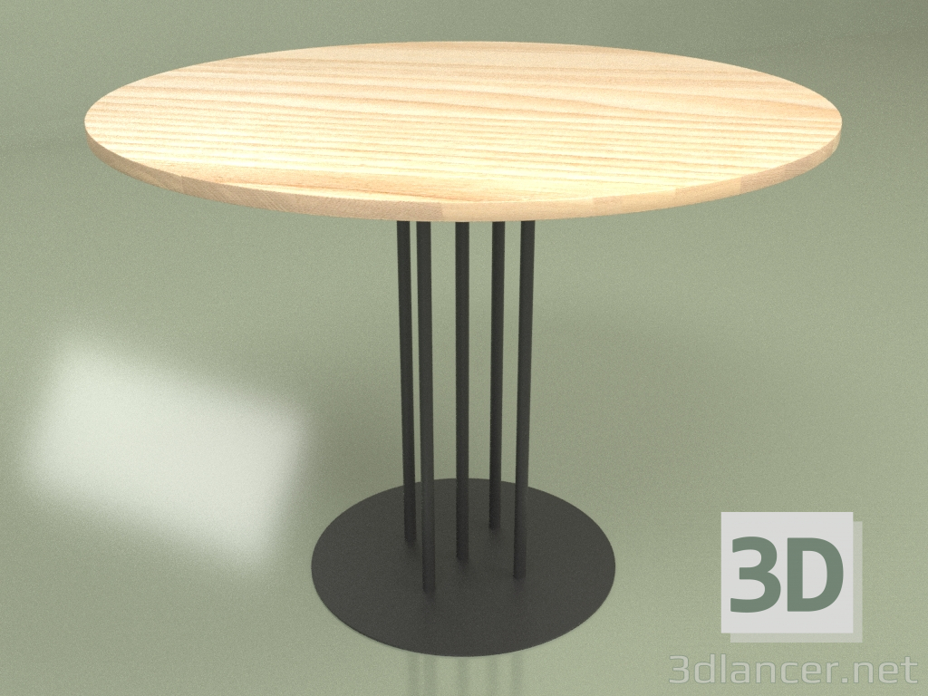 3d model Dining table round 4P (wood) - preview