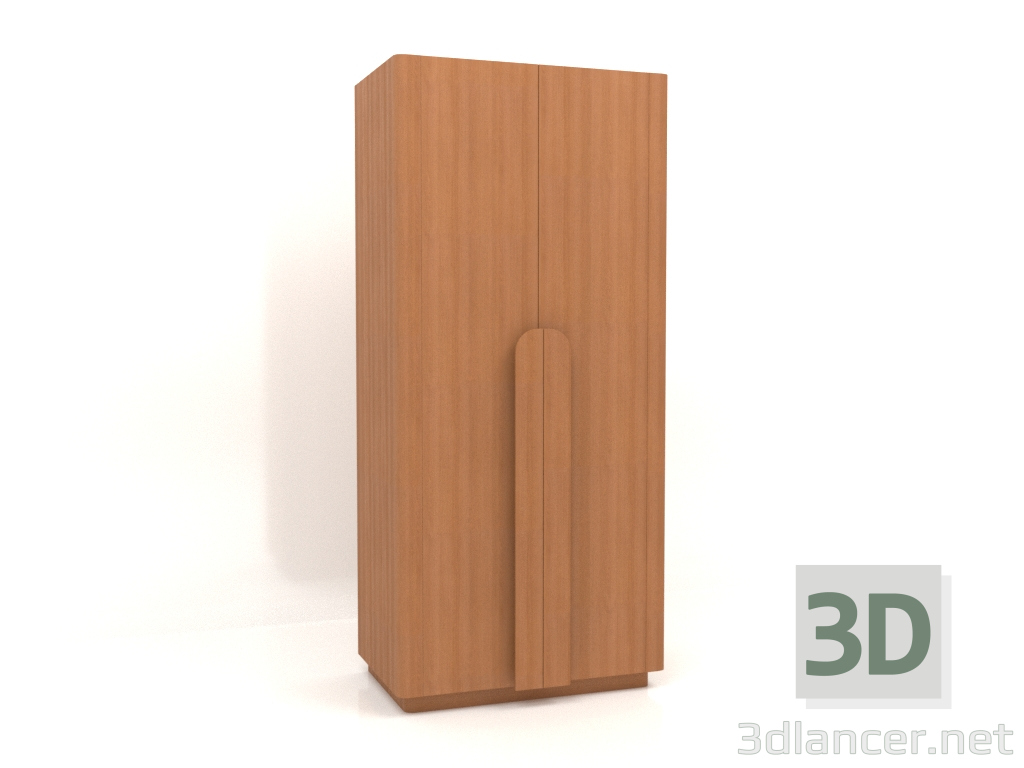 3d model Wardrobe MW 04 wood (option 4, 1000x650x2200, wood red) - preview