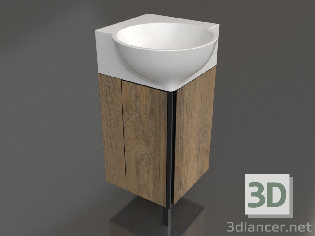 3d model Mueble de suelo 45 cm (POR0104DB) - vista previa