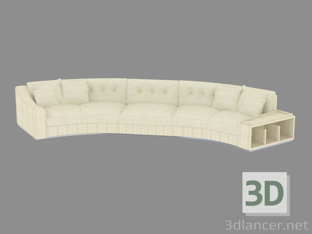 3d model Sofá moderno con estantes Golden Circus (515х167х83) - vista previa