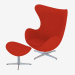 3d model Armchair with footrest Egg - preview