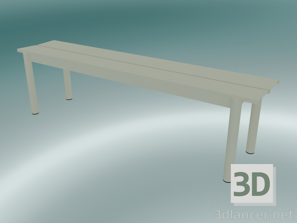 3d model Banco de acero lineal (170 cm, blanco hueso) - vista previa