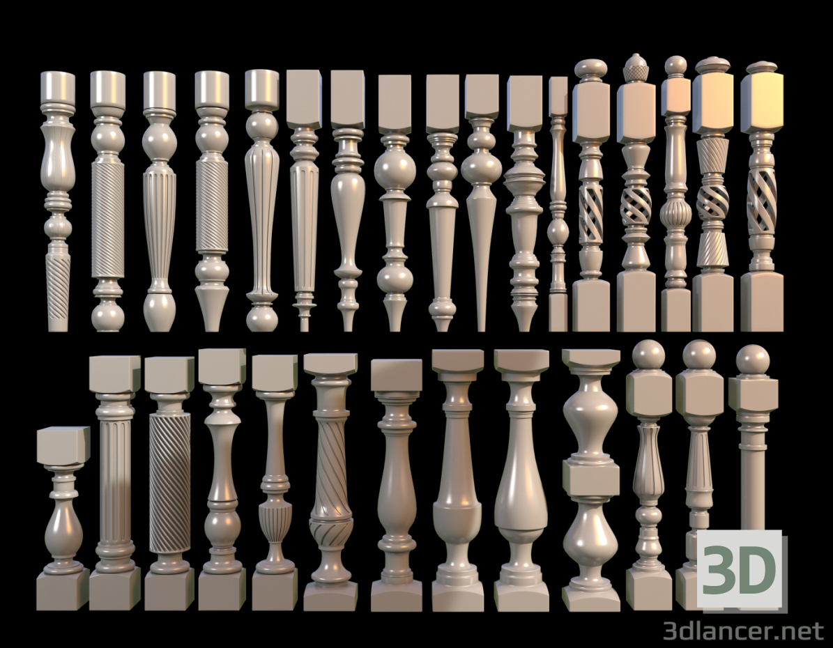 30 Baluster-Sammlung 3D-Modell kaufen - Rendern