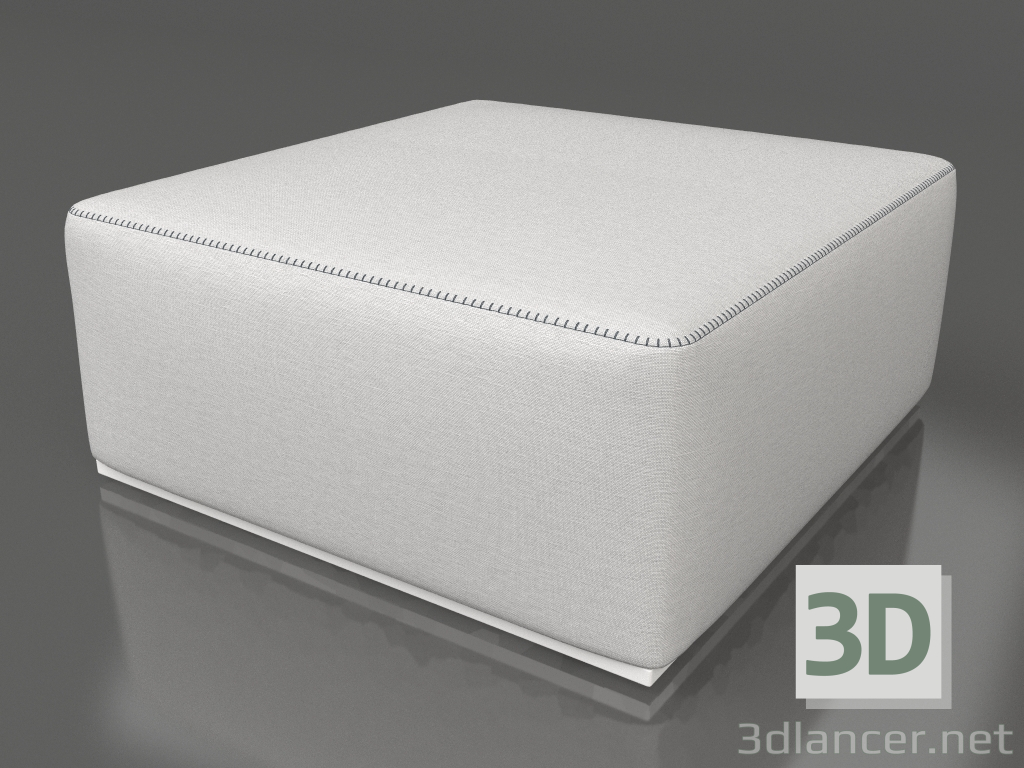 modèle 3D Module canapé, pouf (Blanc) - preview