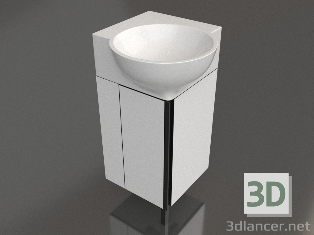 3d model Mueble de suelo 45 cm (POR0104WB) - vista previa