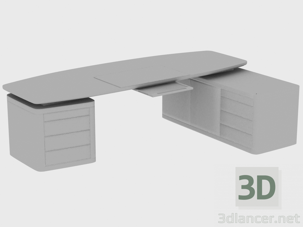 Modelo 3d Secretária ECTOR DESK COM PENÍNSULA (280x168xH75) - preview