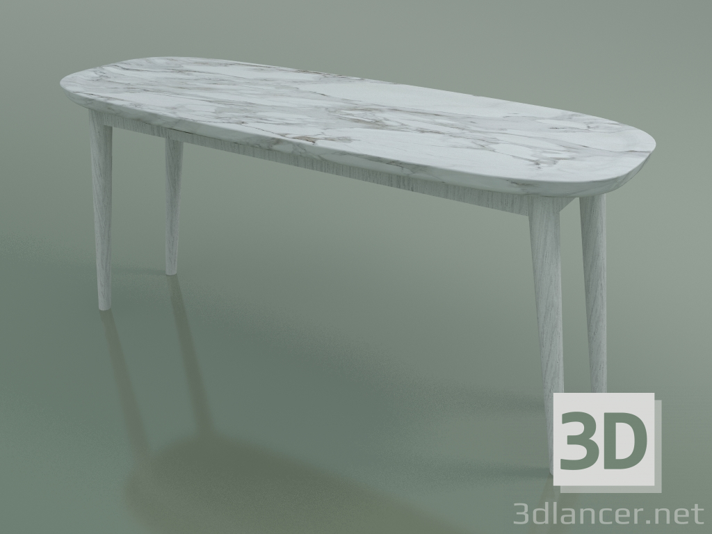 3d model Mesa de centro ovalada (247 R, mármol, blanco) - vista previa