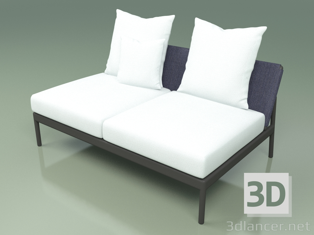 3d model Módulo sofá central 006 (Metal Smoke, Batyline Blue) - vista previa