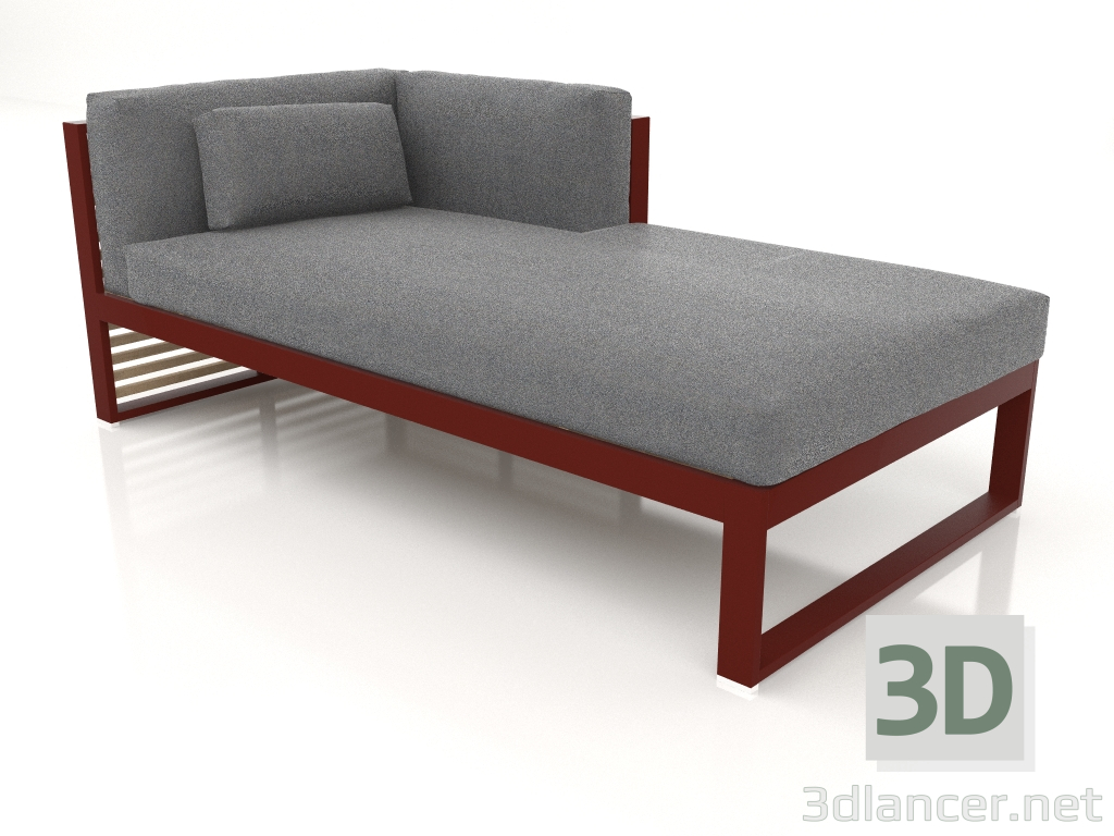 Modelo 3d Sofá modular, seção 2 direita (Vinho tinto) - preview