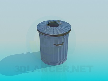 3d model Trash can with a lid - preview