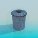 3d model Trash can with a lid - preview