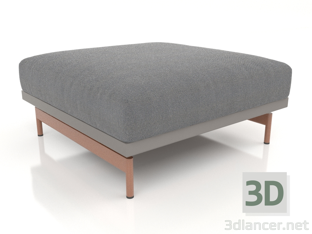 modèle 3D Module canapé, pouf (Gris quartz) - preview