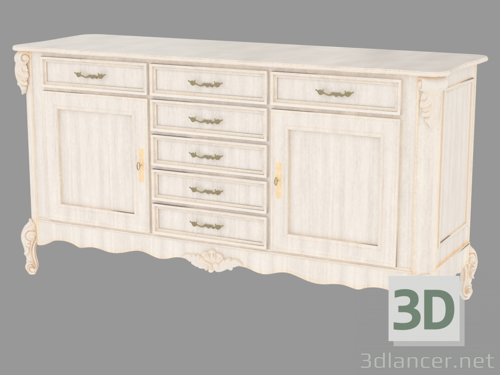 modèle 3D Armoire avec deux portes et tiroirs famille BN8805 - preview