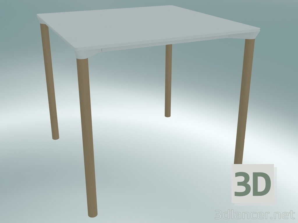 Modelo 3d Mesa MONZA (9203-01 (80x80cm), H 73cm, HPL branco, alumínio, cinza natural folheado) - preview