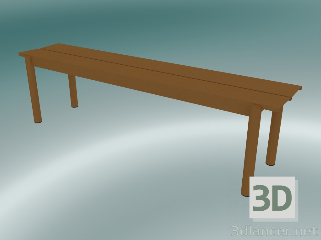 3d model Bench Linear Steel (170 cm, Brunt Orange) - preview