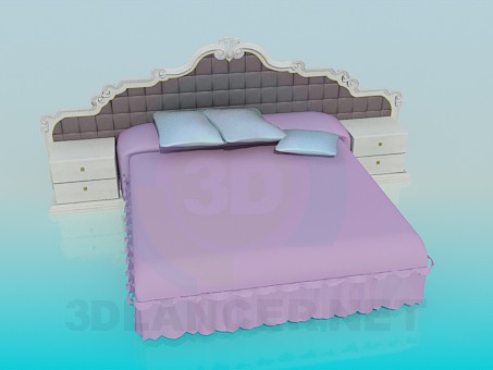 Modelo 3d Cama de casal de luxo - preview