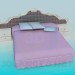 3d model Cama doble de lujo - vista previa