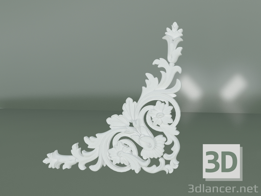 Modelo 3d Elemento de decoração de estuque ED047 - preview