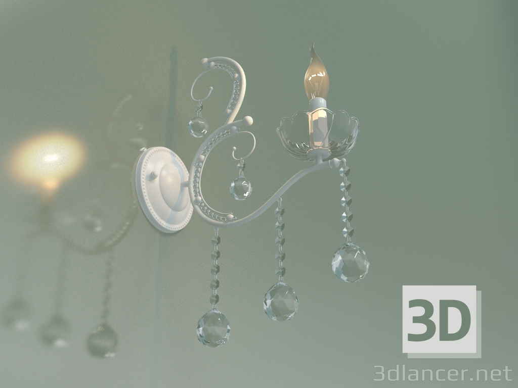 Modelo 3d Candelabro Brezza 10107-1 (cristal branco-transparente brilhante) - preview