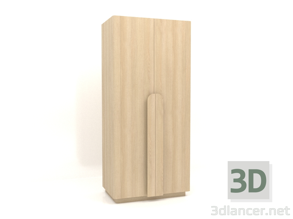 3d model Wardrobe MW 04 wood (option 4, 1000x650x2200, wood white) - preview