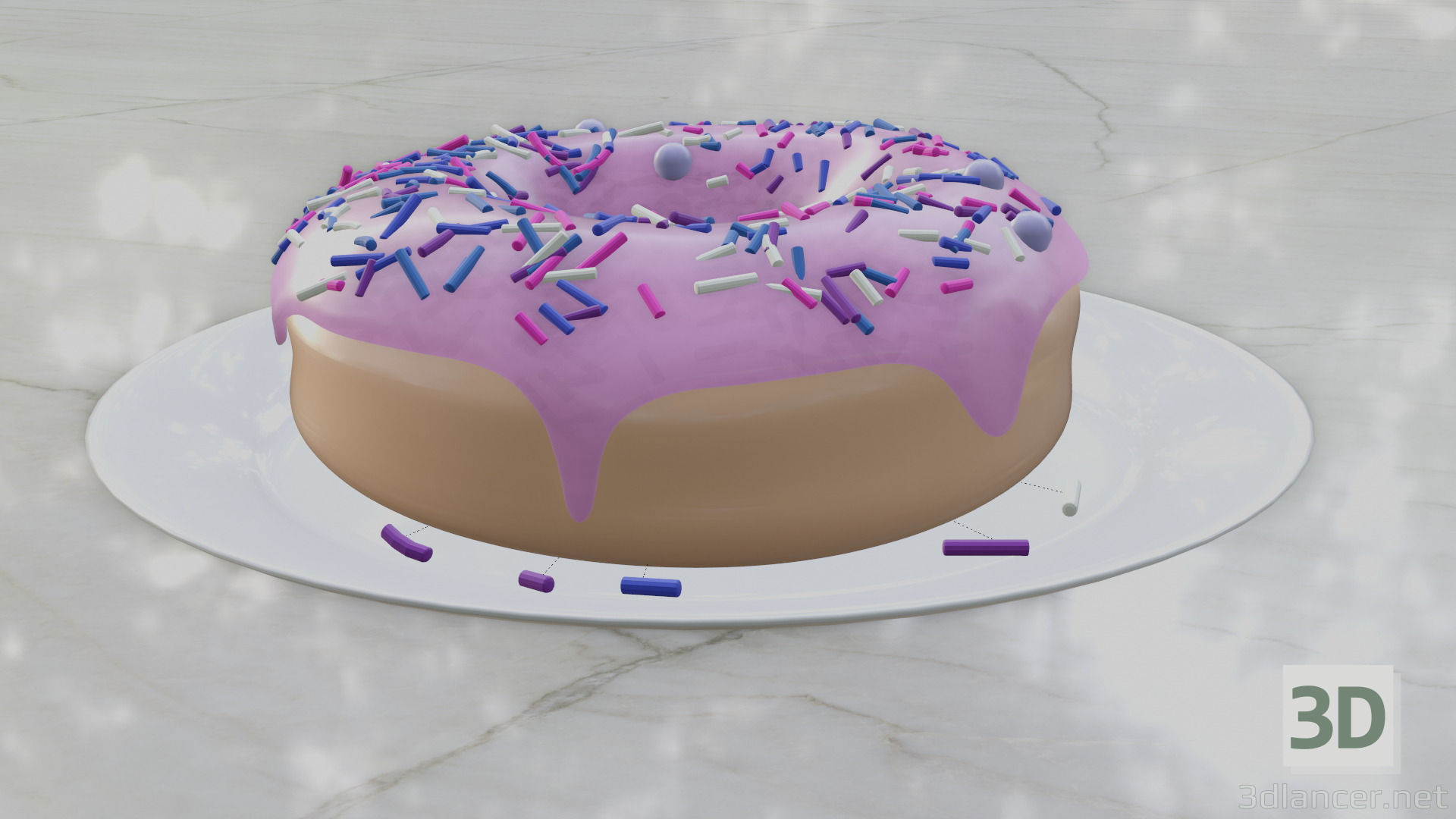 Modelo 3D de donut | DONUT ALTA POLI MODELO 3D modelo 3d 3D modelo Compro - render