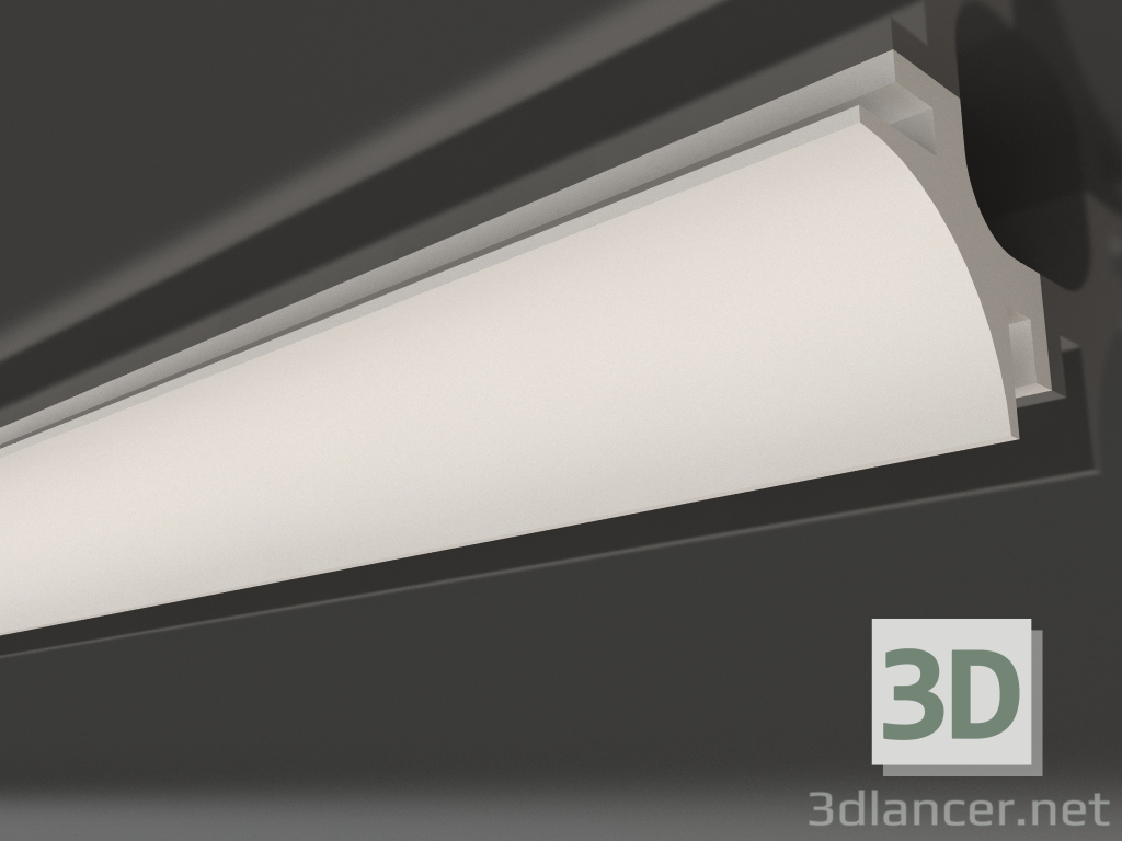 modello 3D Cornice soffitto in gesso con illuminazione KGC 018 (100x100) - anteprima