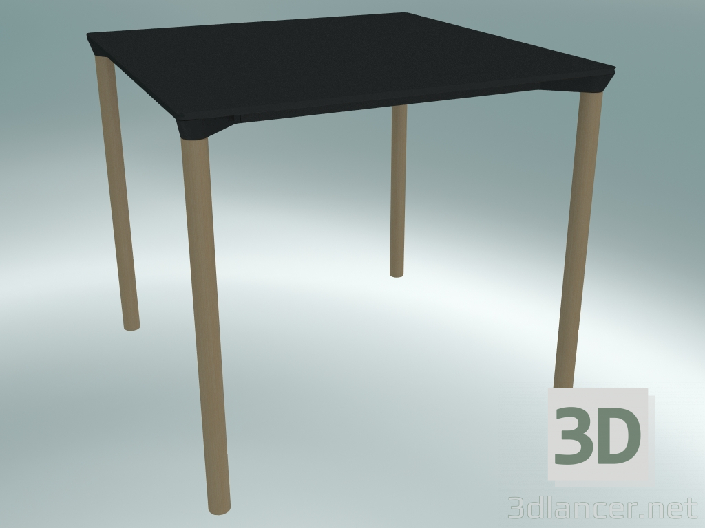 3d model Mesa MONZA (9203-01 (80x80cm), H 73cm, HPL negro, aluminio, chapa de fresno natural) - vista previa