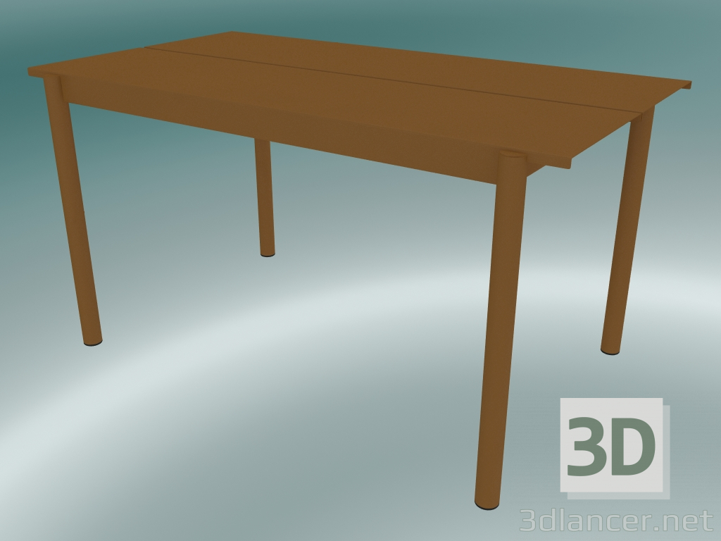 3D modeli Masa Lineer Çelik (140 cm, Brunt Turuncu) - önizleme