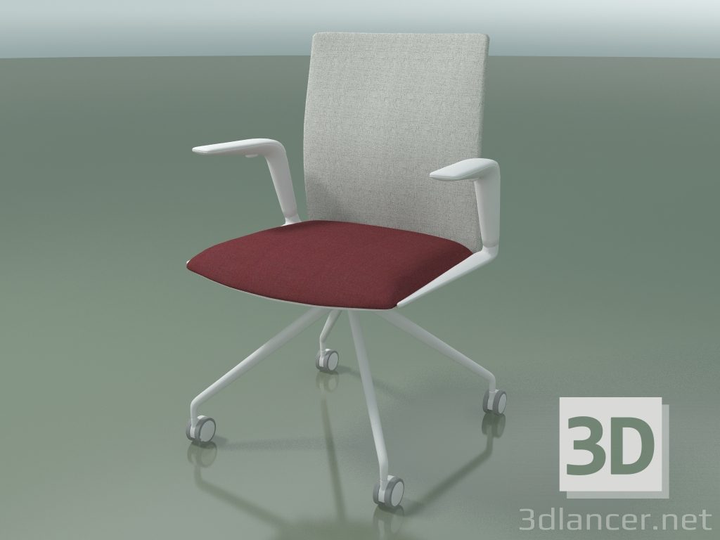 3d model Chair 4801 (4 castors, with upholstery - fabric and mesh, V12) - preview