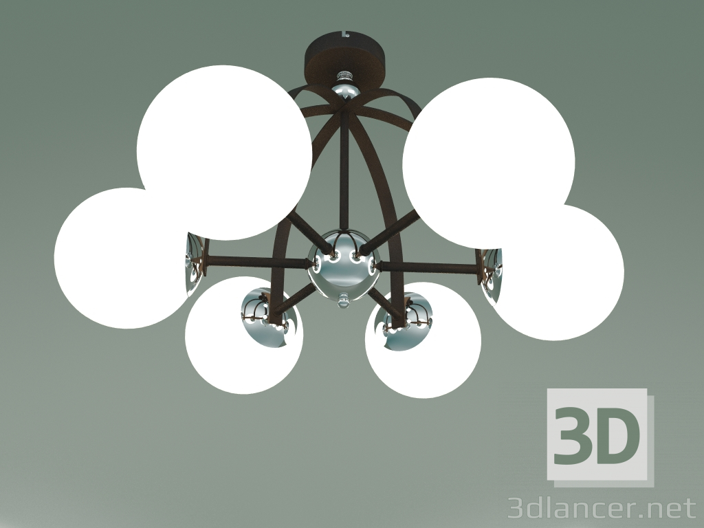 modèle 3D Lustre de plafond 70082-6 (chrome-noir) - preview