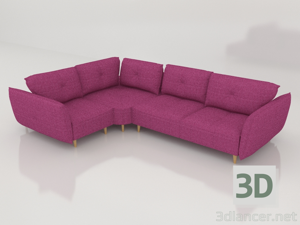 3d model Sofá esquinero de 5 plazas Lyukke Relax - vista previa