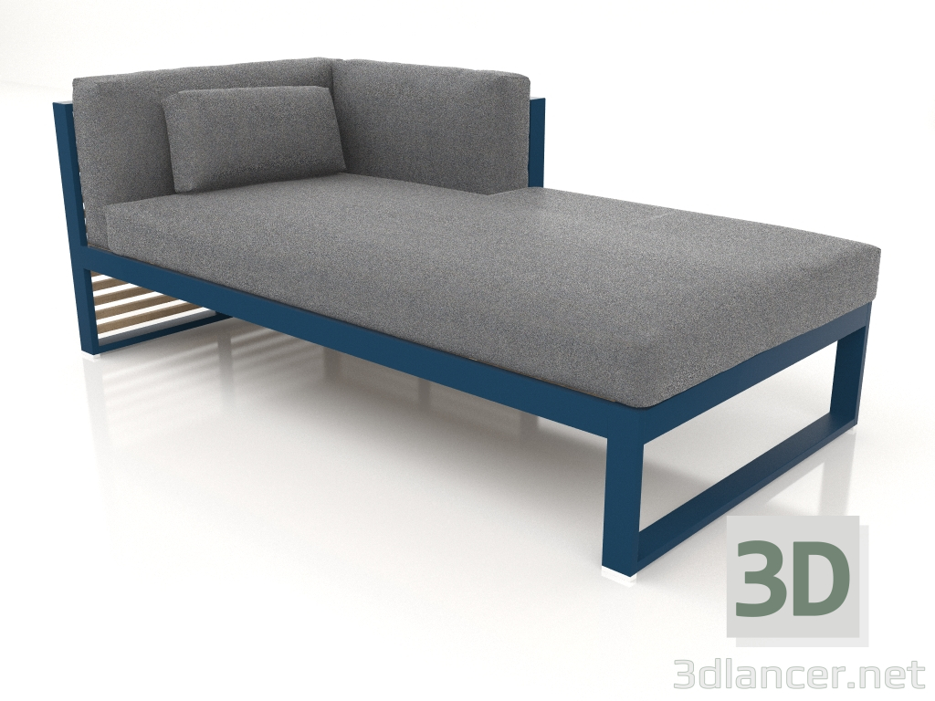 modello 3D Divano modulare, sezione 2 destra (Grigio blu) - anteprima