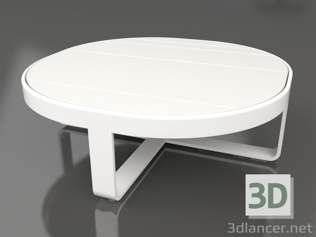 modello 3D Tavolino rotondo Ø90 (DEKTON Zenith, Bianco) - anteprima