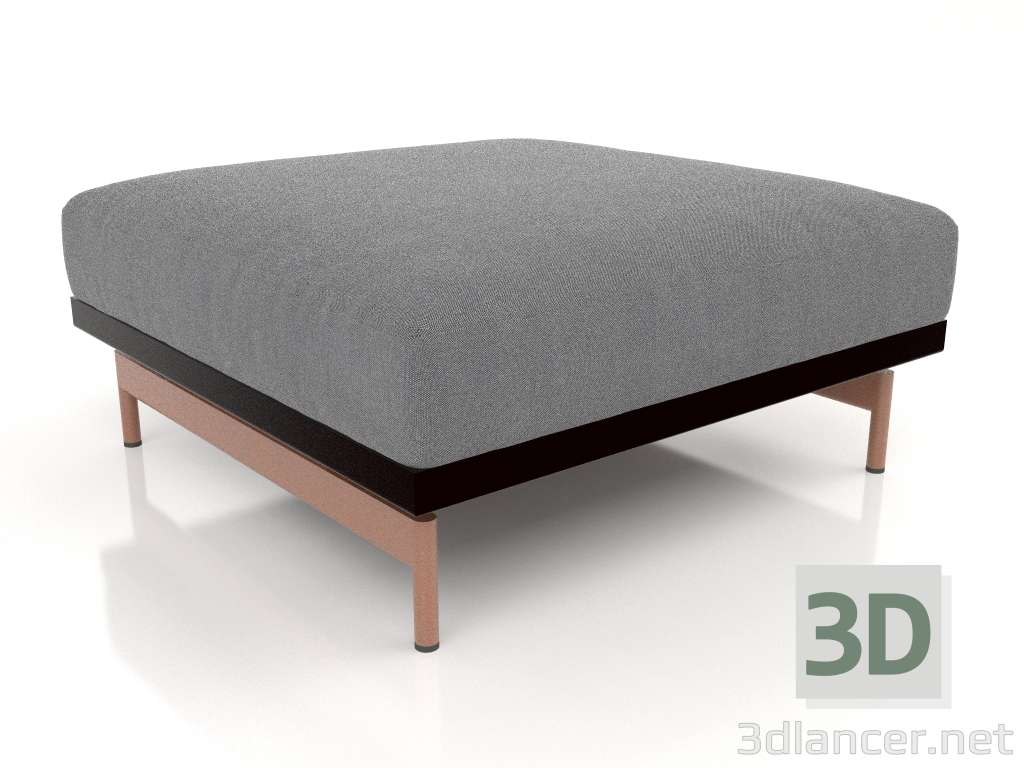 modèle 3D Module canapé, pouf (Noir) - preview